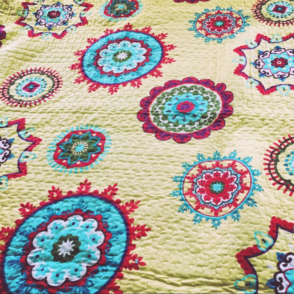 Vibrant Yellow Artisan Quilt 50x60